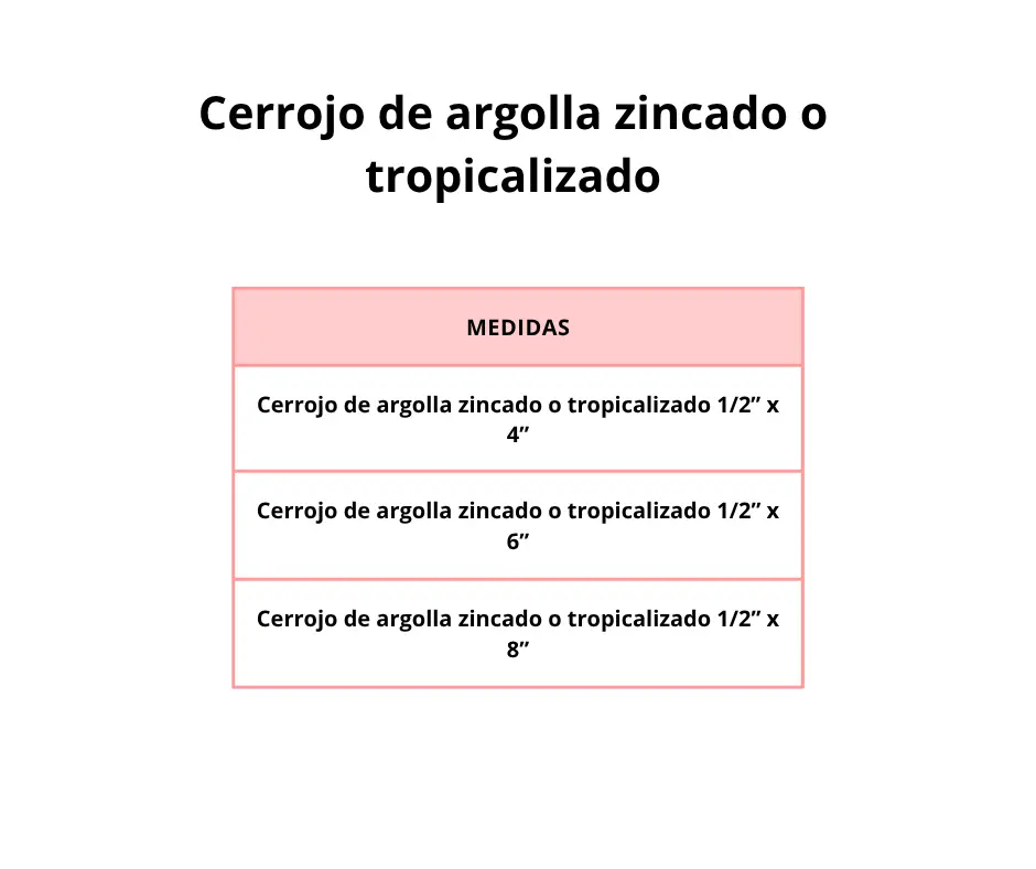Cerrojo de argolla zincado o tropicalizado - Image 3