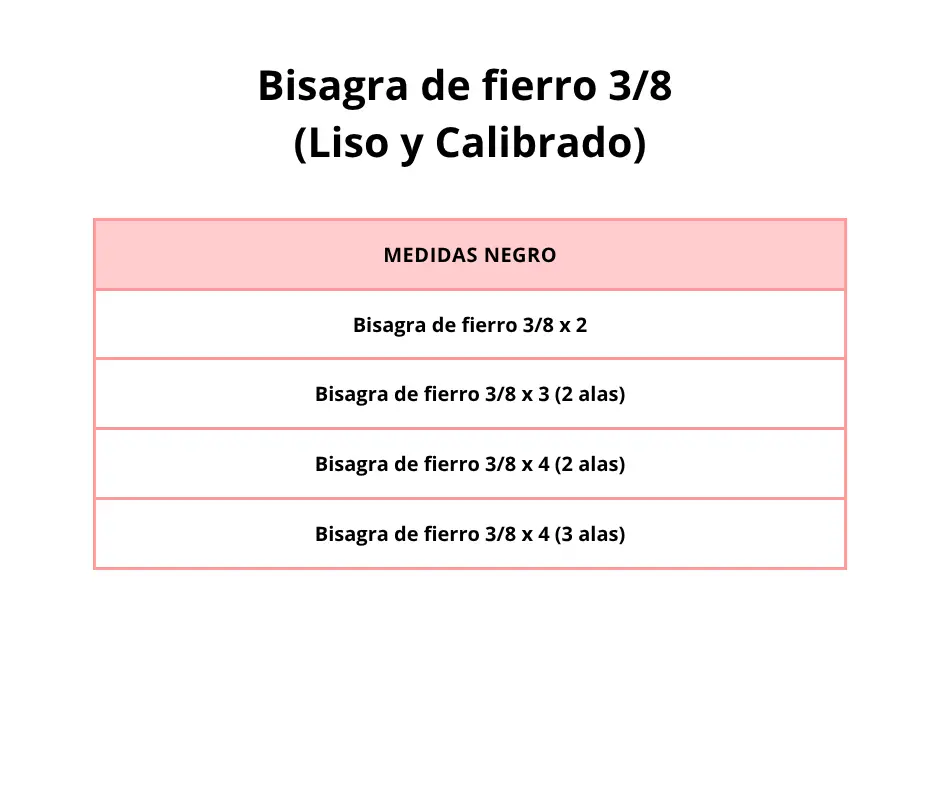 Bisagra de fierro 3/8 (liso y calibrado) - Image 3
