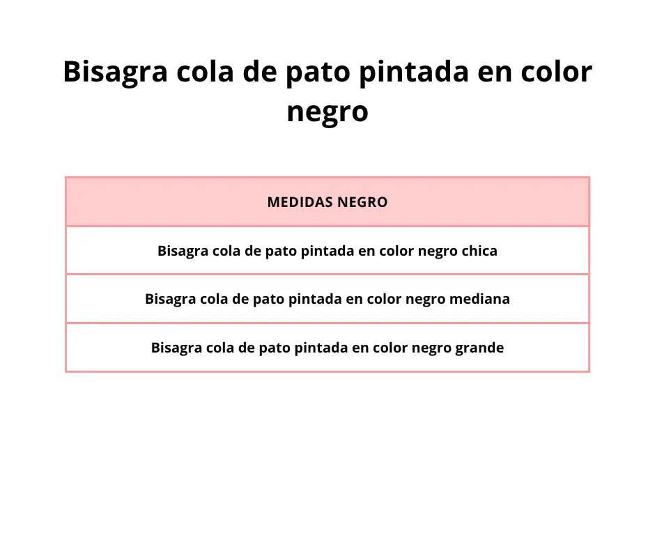 Bisagra cola de pato pintada en color negro - Image 2